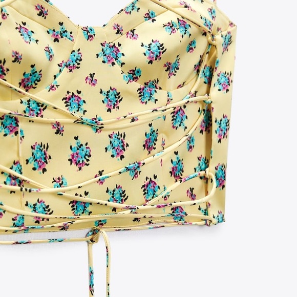 NWT ZARA Floral Crop Top - Picture 3 of 6
